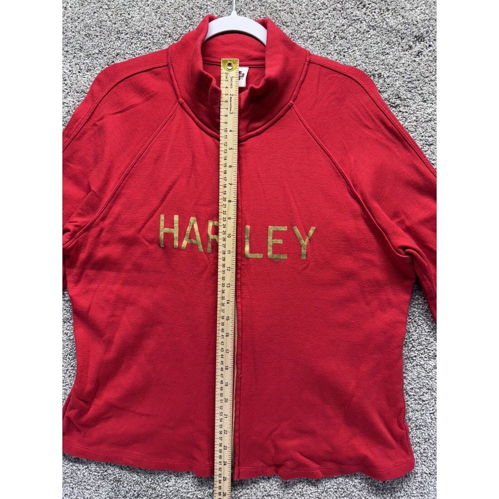 Harley Davidson Sweatshirt Jacket Womens Size‎ Medium Full Zip Long Sleeve Red - Picture 5 of 8